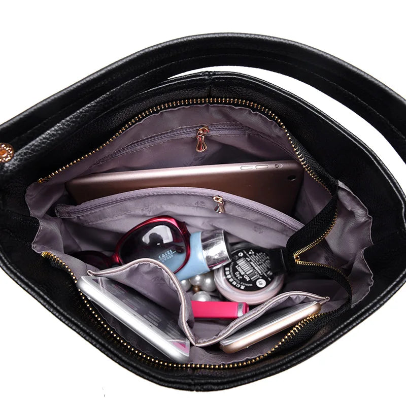 High Women Leather Handbags Litchi Grain Ladies Messenger Bag Crossbody Bag