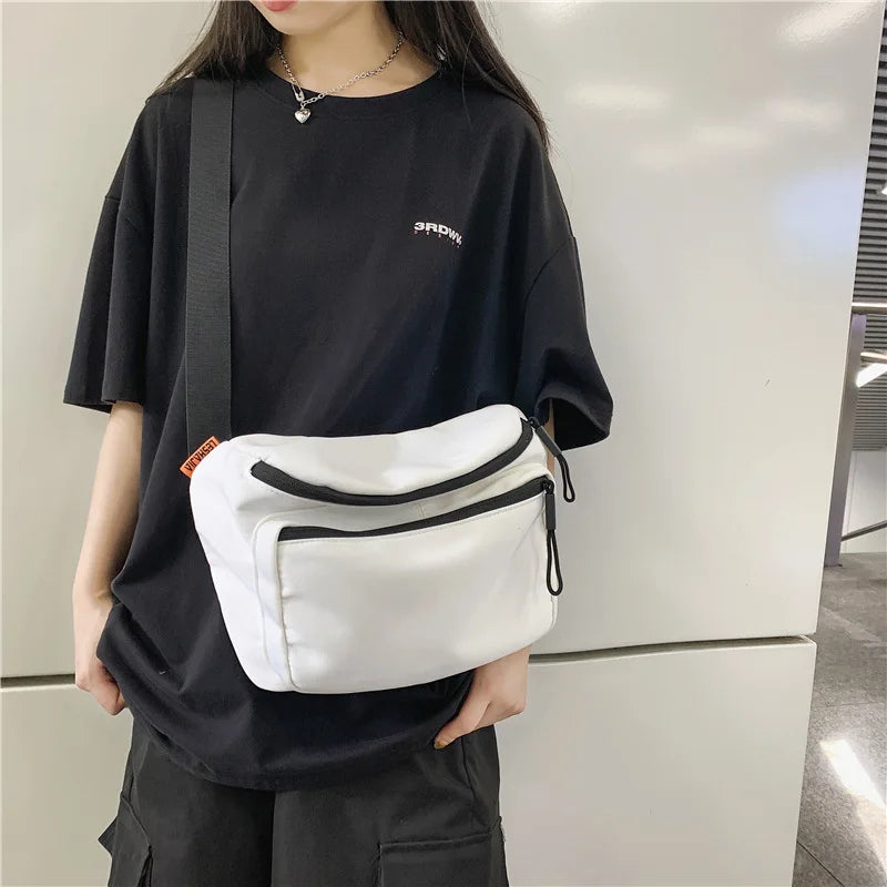 Hip Hop Canvas Sports Messenger Bag Large Capacity Women's Leisure Bag