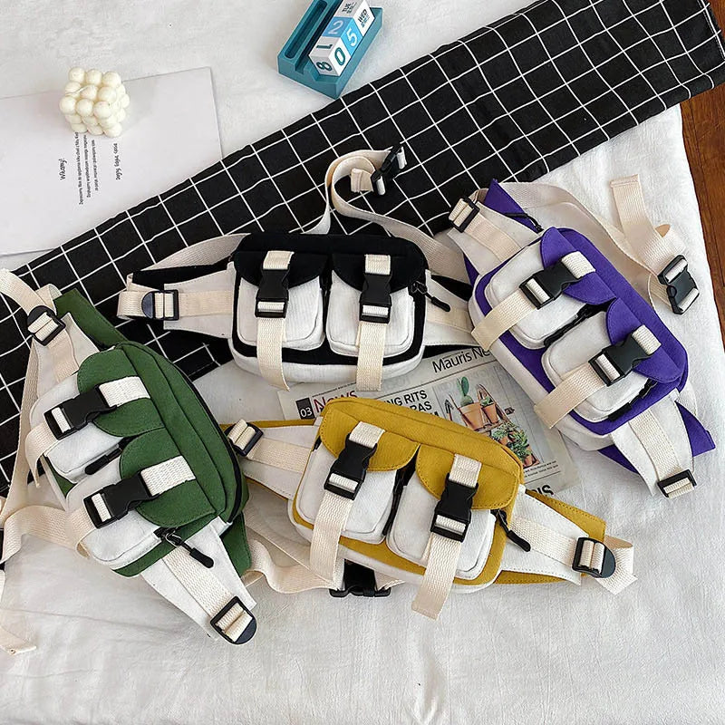 Hip Hop Waist Bag For Women Harajuku Crossbody Chest Bag Phone Pack