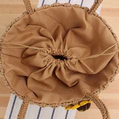 Summer Sunflower Straw Bag - Beach Bag