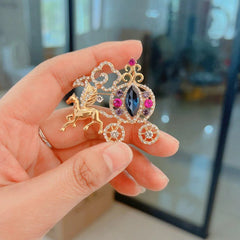 Cartoon Rhinestone Pumpkin Car Brooch Bag Buckle