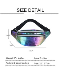 Holographic Fanny Pack Laser PU Beach Travel Belt Bag