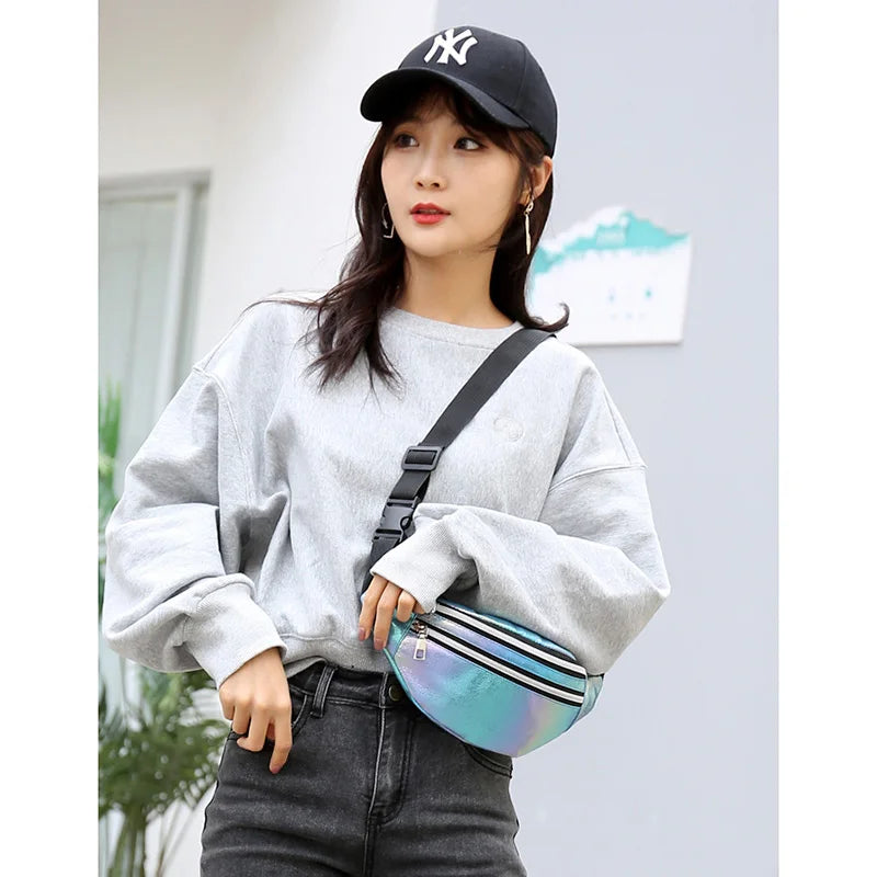 Holographic Fanny Pack Laser Waist Bag - Women's Belt Bag