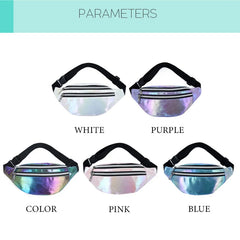 Holographic Fanny Pack Laser PU Waist Bag Women Belt Bag