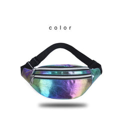 Holographic Fanny Pack Laser PU Waist Bag Women Belt Bag