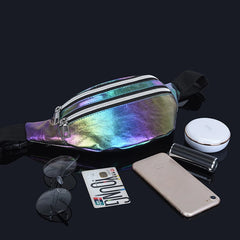 Holographic Fanny Pack Laser PU Waist Bag Women Belt Bag