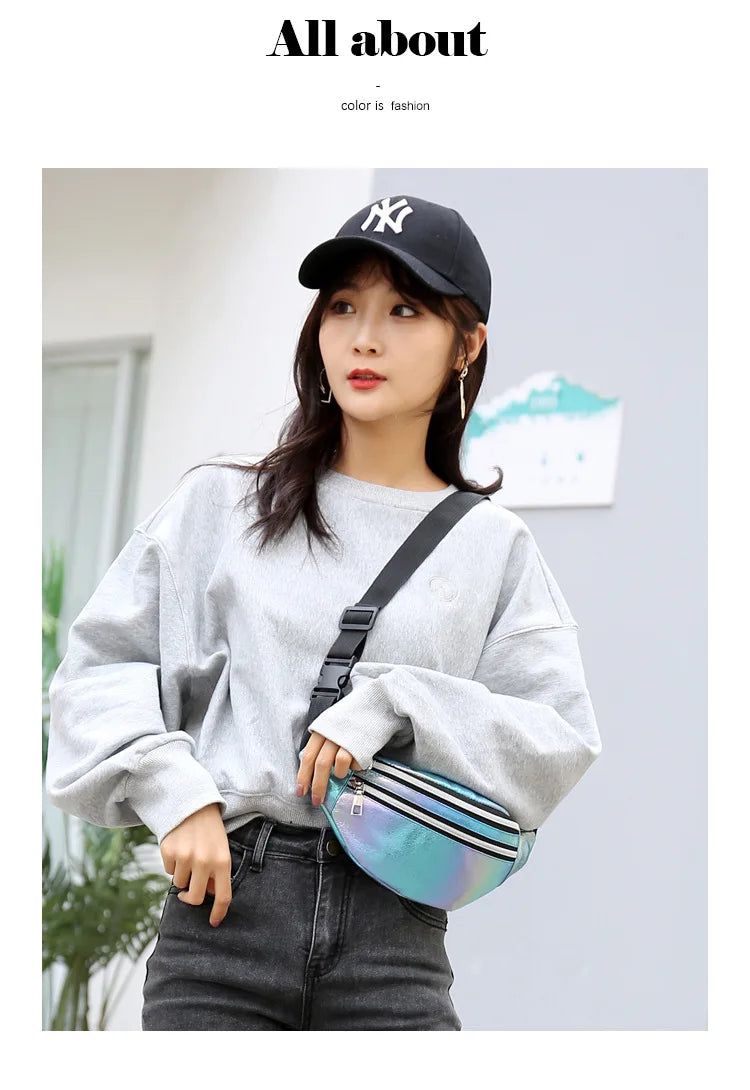 Women's Holographic Laser Waist Bag