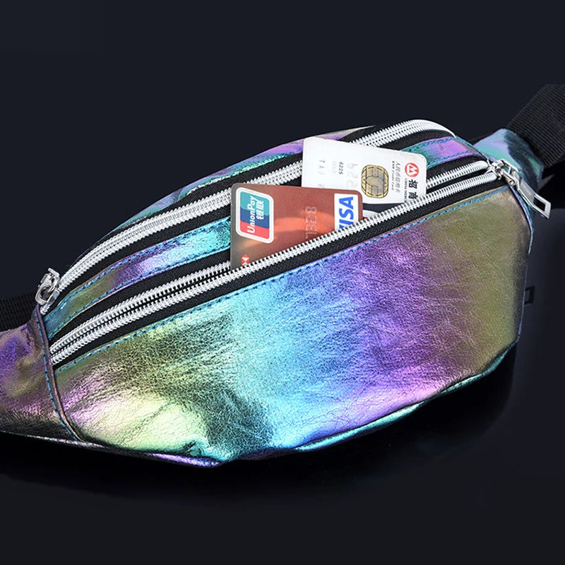 Holographic Waist Bag Laser PU Bum Bag for Women