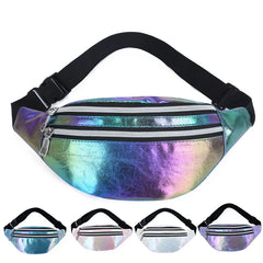 Holographic Fanny Pack Laser PU Waist Bag Women Belt Bag