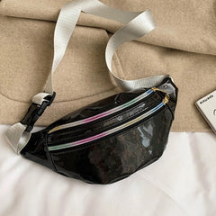 Holographic Fanny Pack Laser PU Beach Travel Banana Hip Bum Z