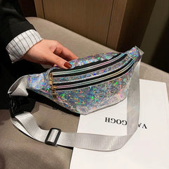 Holographic Waist Bag Laser PU Beach Travel Purse Belt Bags