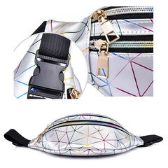 Women Holographic Waist Bag Silver Fanny Pack