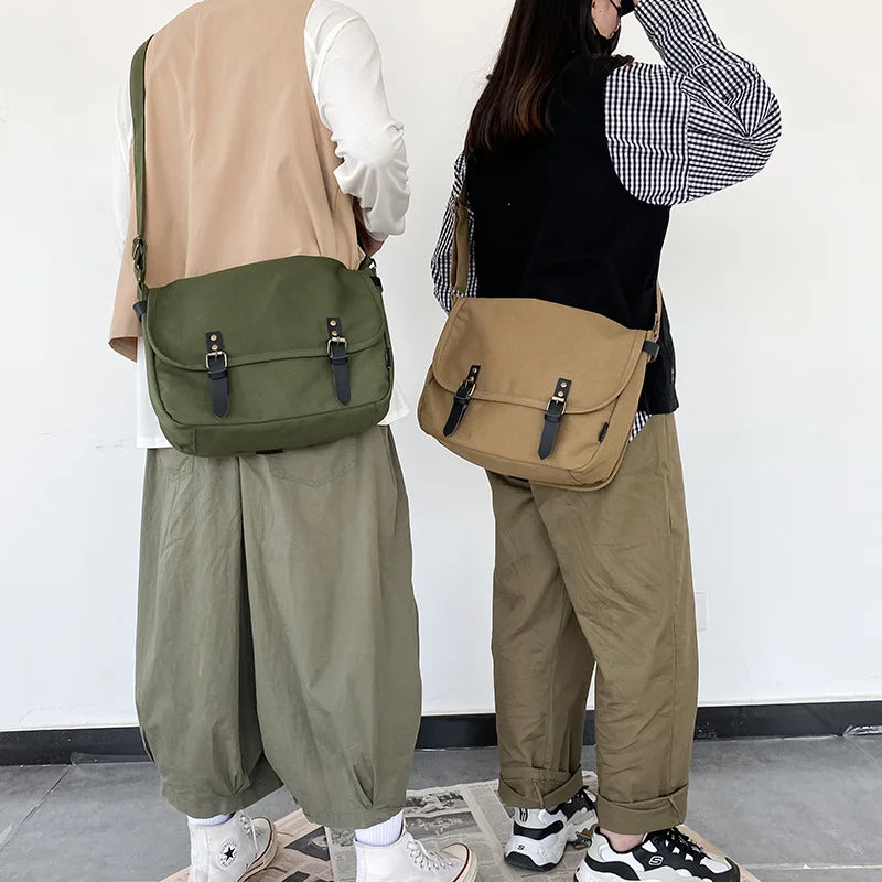 HK Retro Postman Men's Canvas Messenger Bag