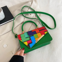 Hot Vintage Splice Casual Small Square Bag Women