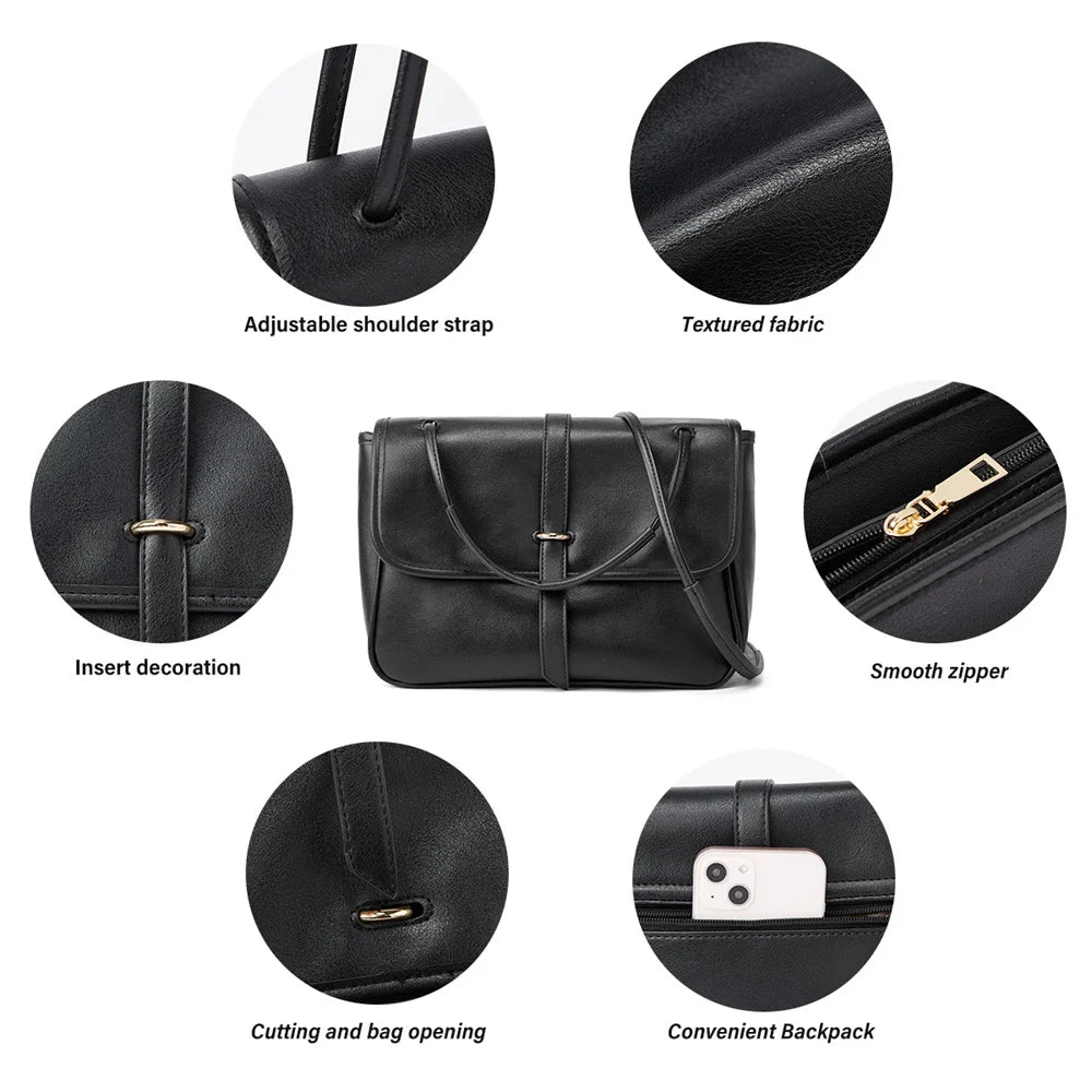 Soft Leather Flap Women's Crossbody Shoulder Bag Handbag Bolsa Feminina