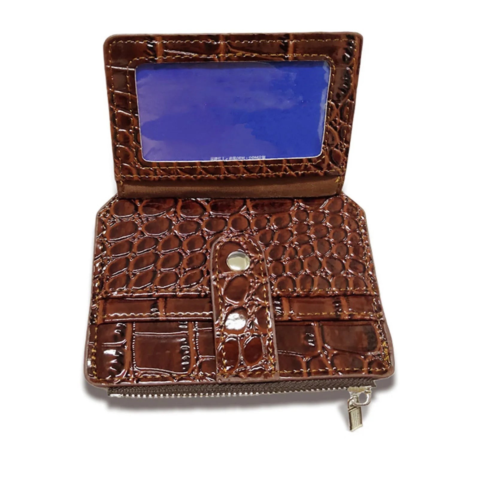 Neutral Buckle Wallet Card Holder Zipper Purse Small Size