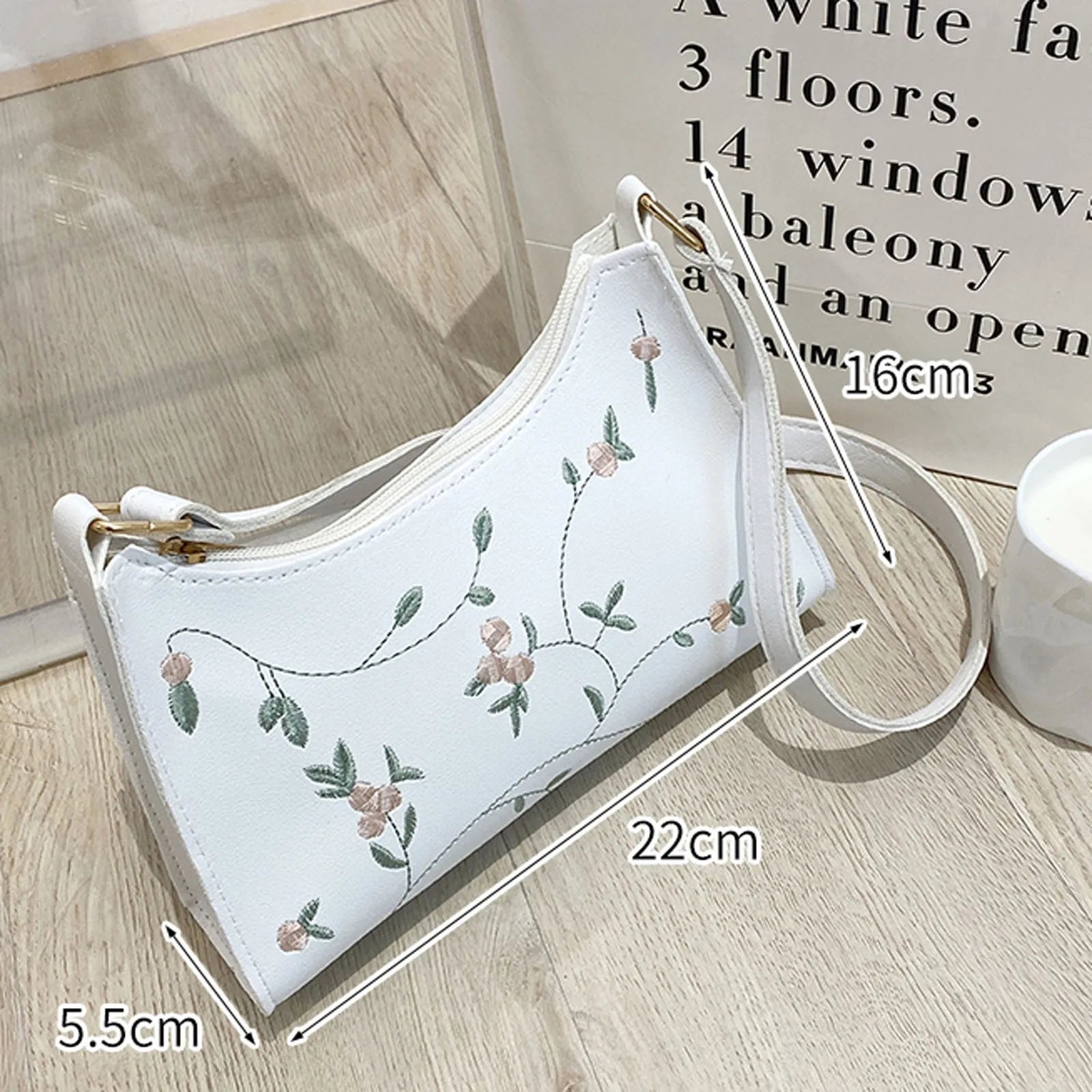 Women's Shoulder Bag Medium Size Faux Leather Underarm Bag Phone Bag Messenger B