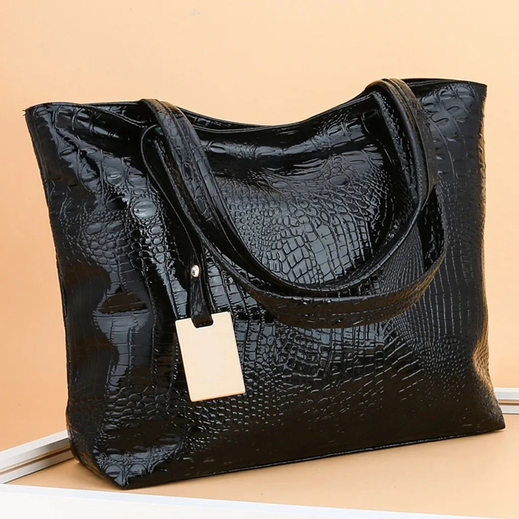 Laser Hologram Leather Shoulder Bag Lady Shopping Bags Silver Handbag