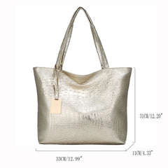 Laser Hologram Leather Shoulder Bag Lady Shopping Bags Silver Handbag