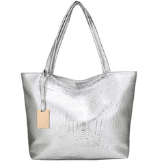 Laser Hologram Leather Shoulder Bag Lady Shopping Bags Silver Handbag