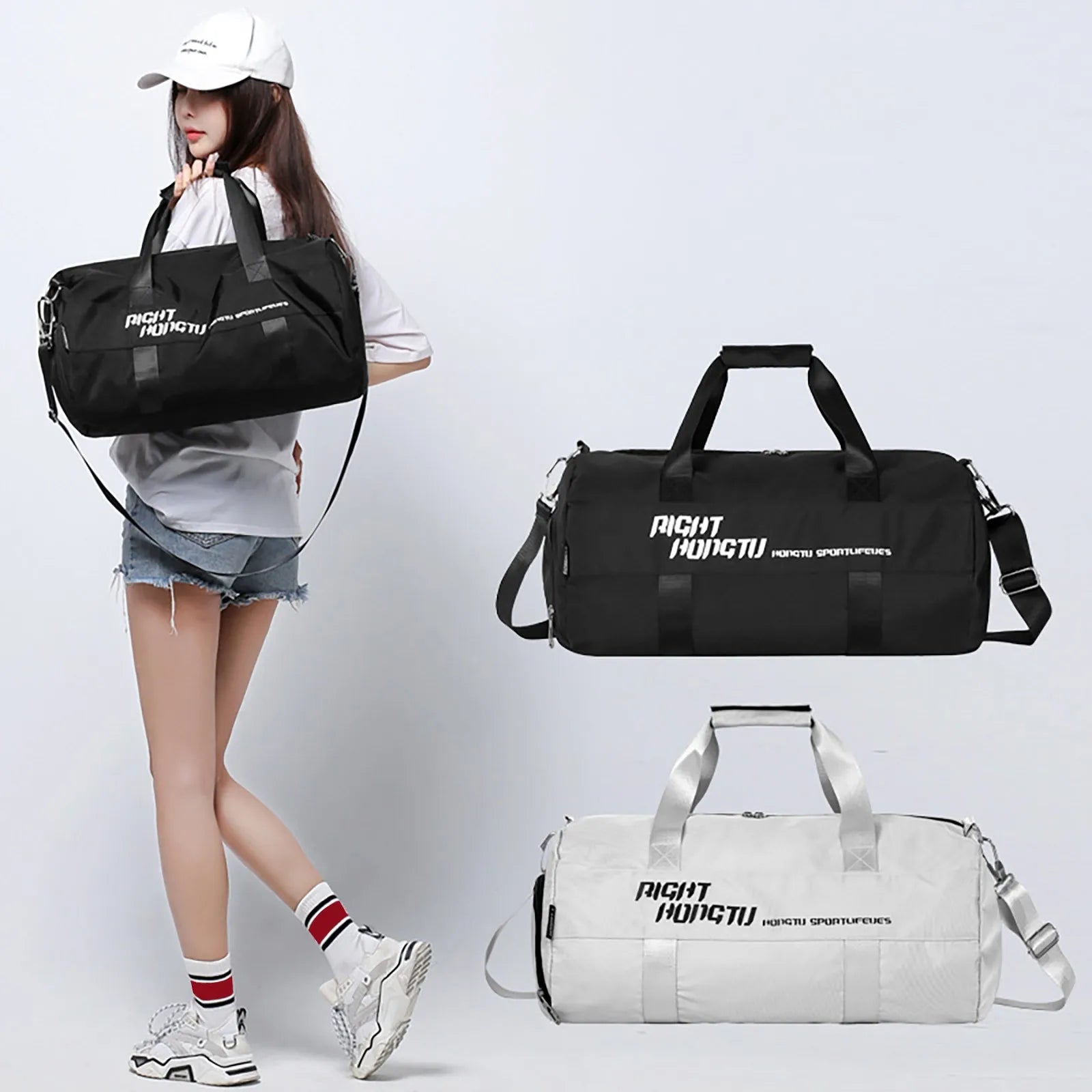 Workout Tote Sports Gym Bag Men Women Duffel Bag With Wet Pocket