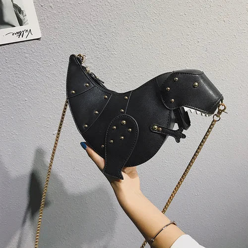 Ins Dinosaur Bag for Students Women Leather Small Purse Pouch Ladies