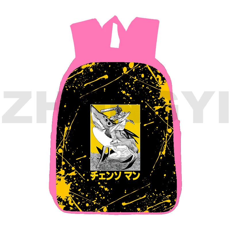 Japan 3D Anime Chainsaw Man Backpack 12/16 Inch School Bag