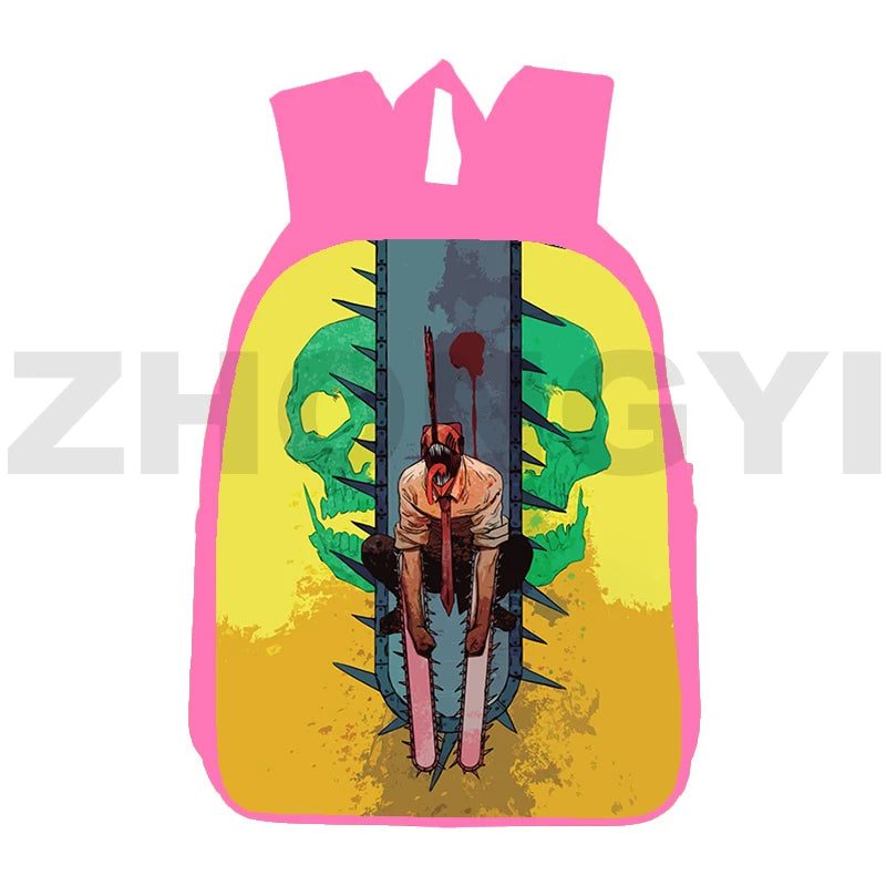 Japan 3D Anime Chainsaw Man Backpack 12/16 Inch School Bag
