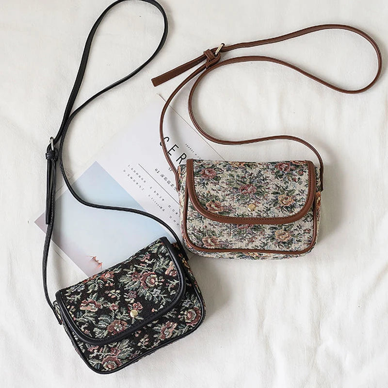 Vintage Flowers Women's Shoulder Crossbody Bag