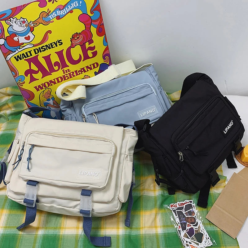 Harajuku Crossbody Bag for Women School Girls Messenger Bag Patchwork Handbag