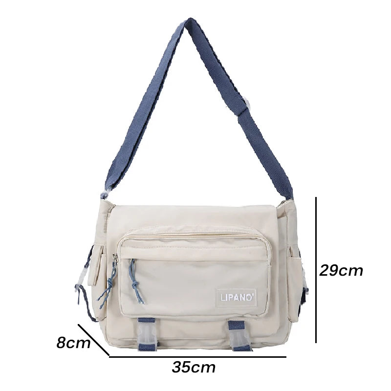 Harajuku Crossbody Bag for Women School Girls Messenger Bag Patchwork Handbag
