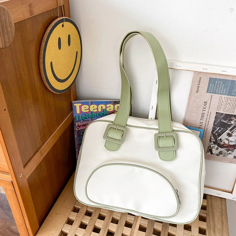 Japanese Style Retro Contrast Girl Student Shoulder Bag