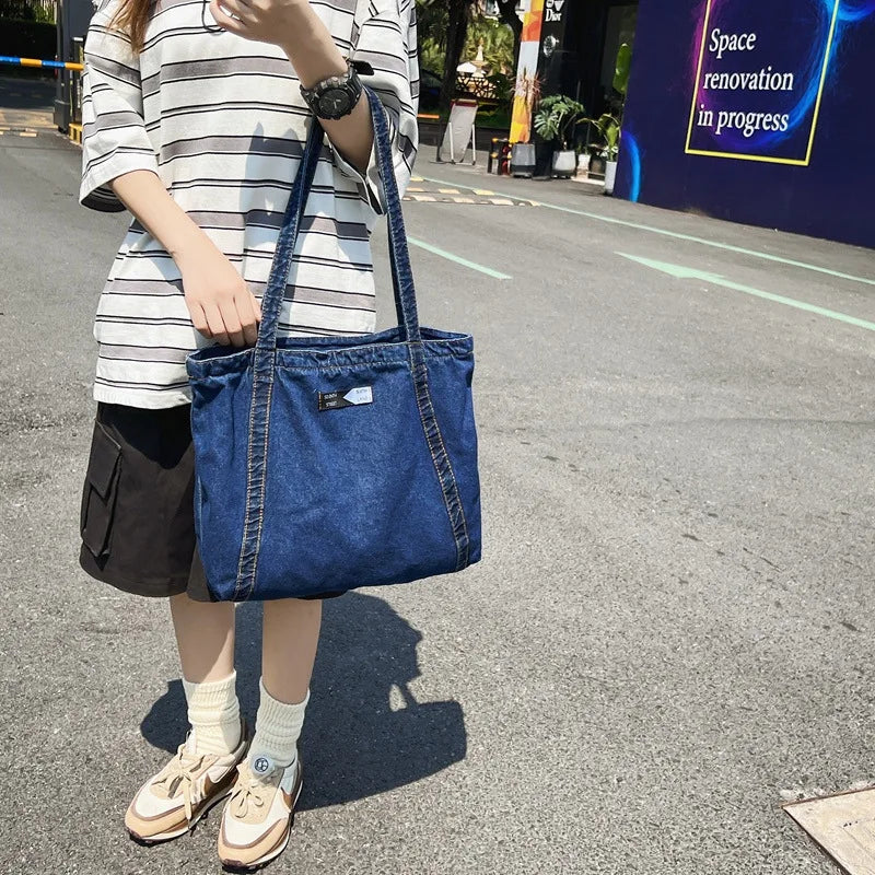 Japanese Denim Bag Hong Kong Wind Canvas Bag