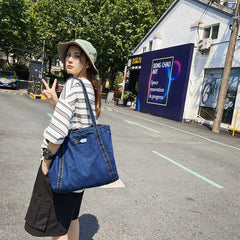 Japanese Denim Bag Hong Kong Wind Canvas Bag