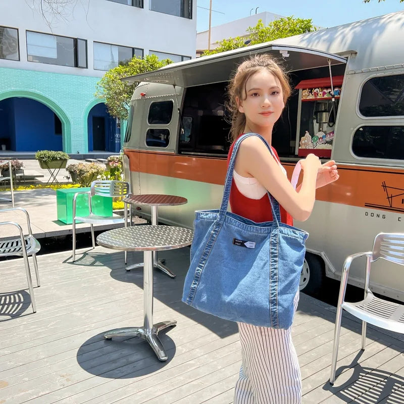 Japanese Denim Bag Hong Kong Wind Canvas Bag