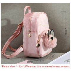 Girls Mini Plush Bowknot Schoolbag