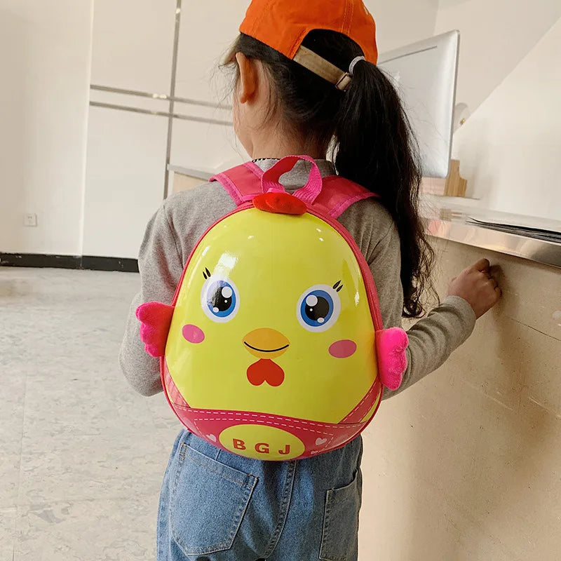 Cartoon Chicken Pattern Kids School Backpack