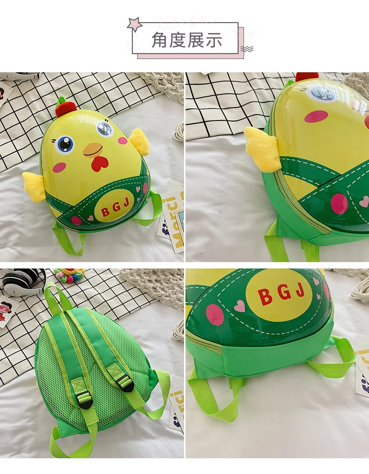Cartoon Chicken Pattern Kids School Backpack