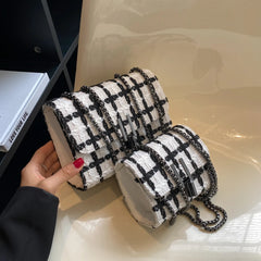 Knitted Women Chain Single Shoulder Strape Crossbody Bags Lady Handbag Totes