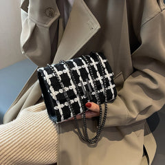 Knitted Women Chain Single Shoulder Strape Crossbody Bags Lady Handbag Totes