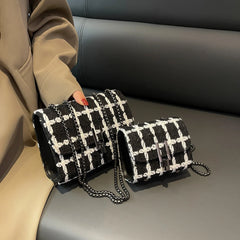 Knitted Women Chain Single Shoulder Strape Crossbody Bags Lady Handbag Totes