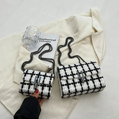 Knitted Women Chain Single Shoulder Strape Crossbody Bags Lady Handbag Totes