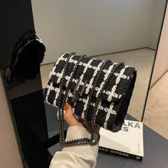Knitted Women Chain Single Shoulder Strape Crossbody Bags Lady Handbag Totes