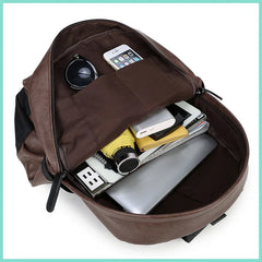Casual PU Leather Backpack Large Capacity Outdoor Travel Bag