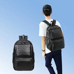 Casual PU Leather Backpack Large Capacity Outdoor Travel Bag