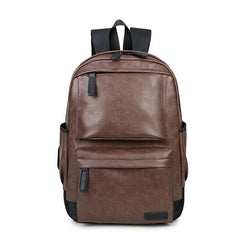 Casual PU Leather Backpack Large Capacity Outdoor Travel Bag