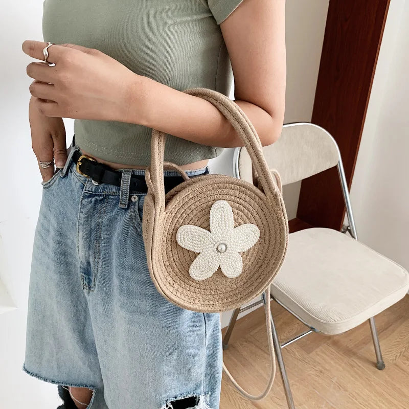 Ins Tide Beach Bag One Shoulder Small Round Handbag Women