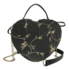 Heart Shaped Leather Chain Bag Women Shoulder Bag