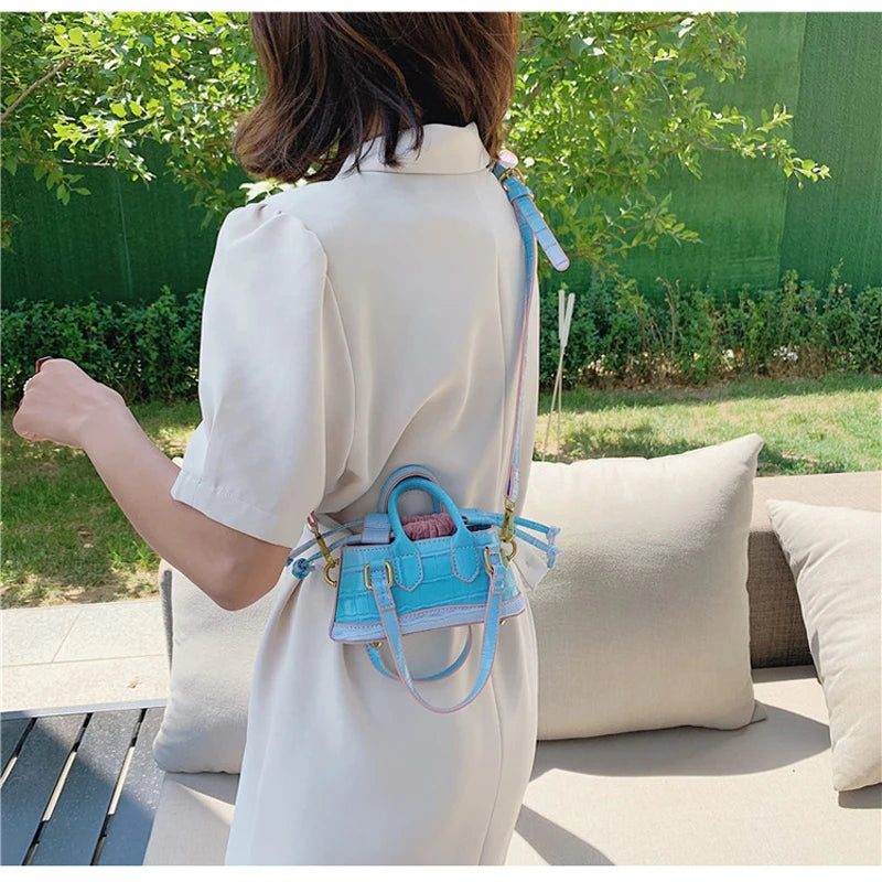 Stone Pattern Solid Personalized Ins Net Red Handheld Crossbody Small Square Bag
