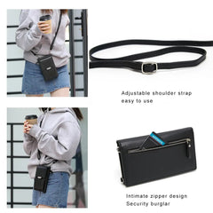 Cell Phone Pocket PU Large Capacity Wallet Crossbody Bag For Women